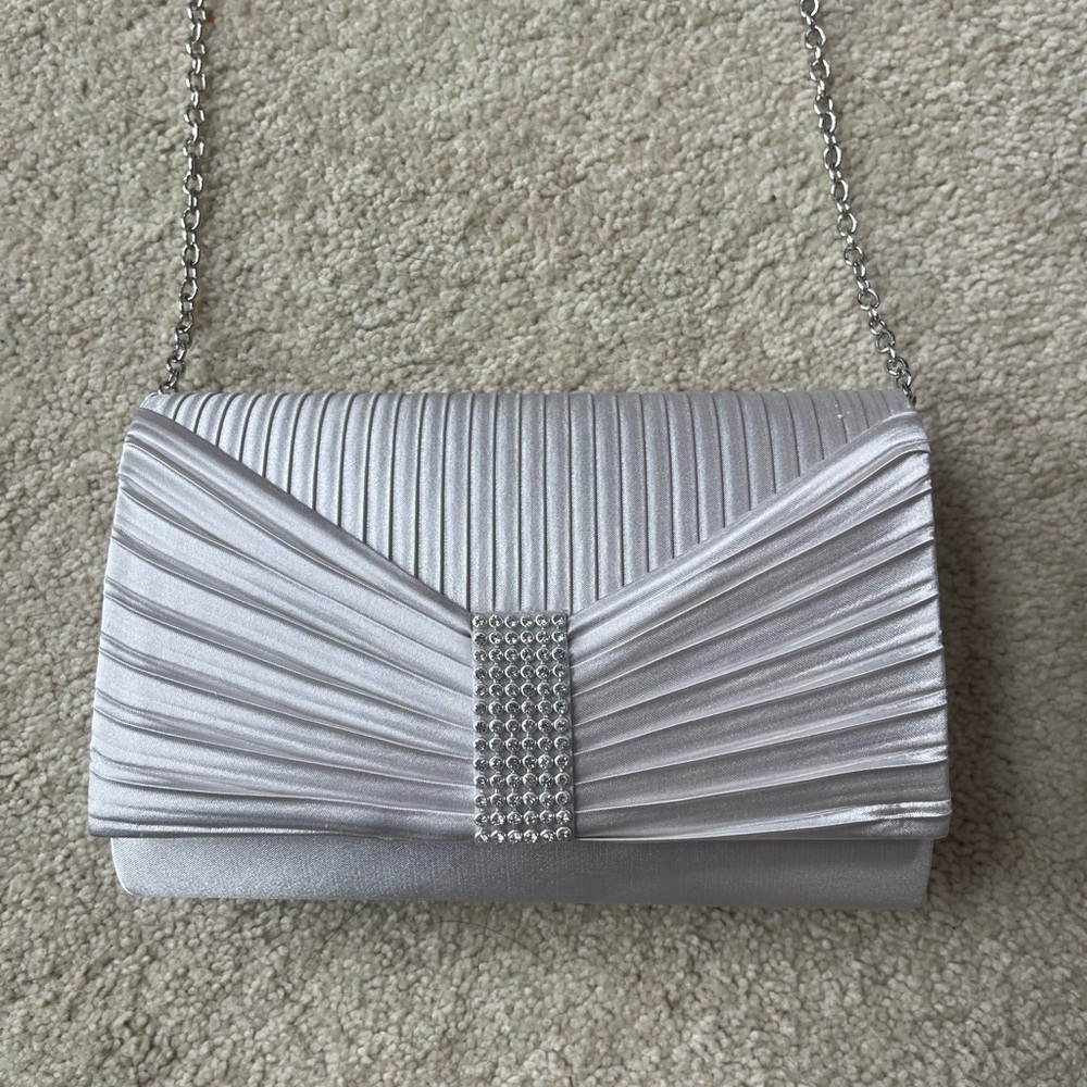 Elegant Silver Clutch Bag